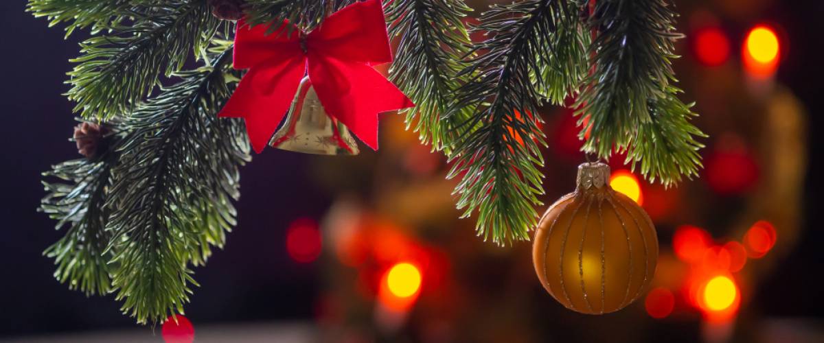 Christmas tree with ornament and bow