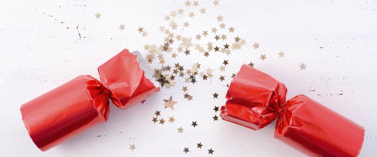 Red plastic cracker open