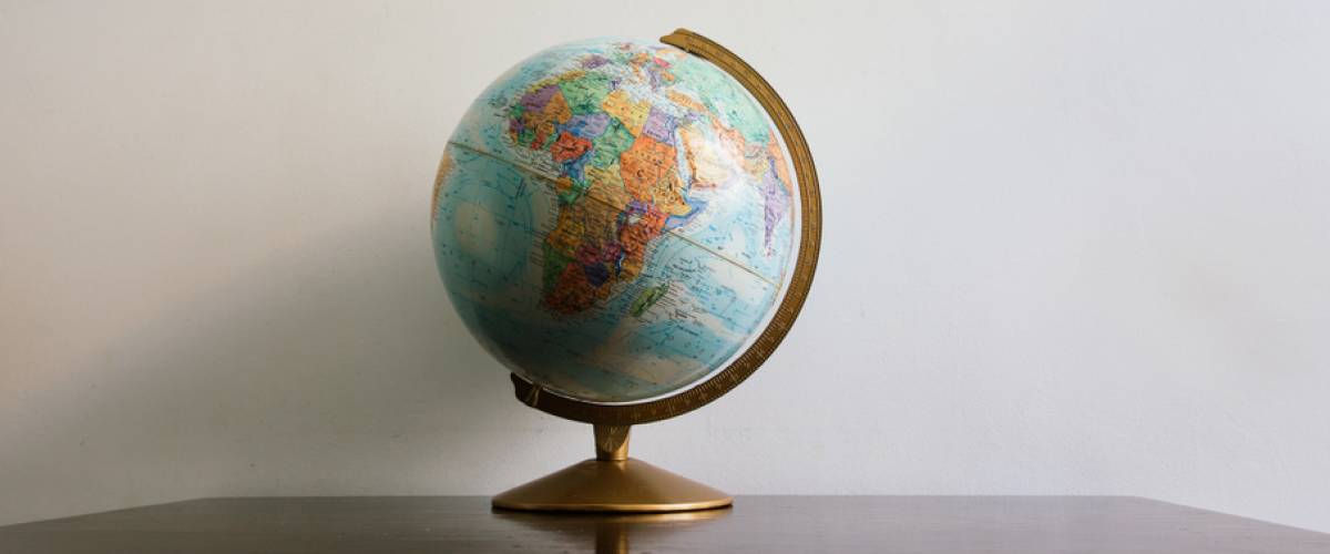 Globe sitting on table