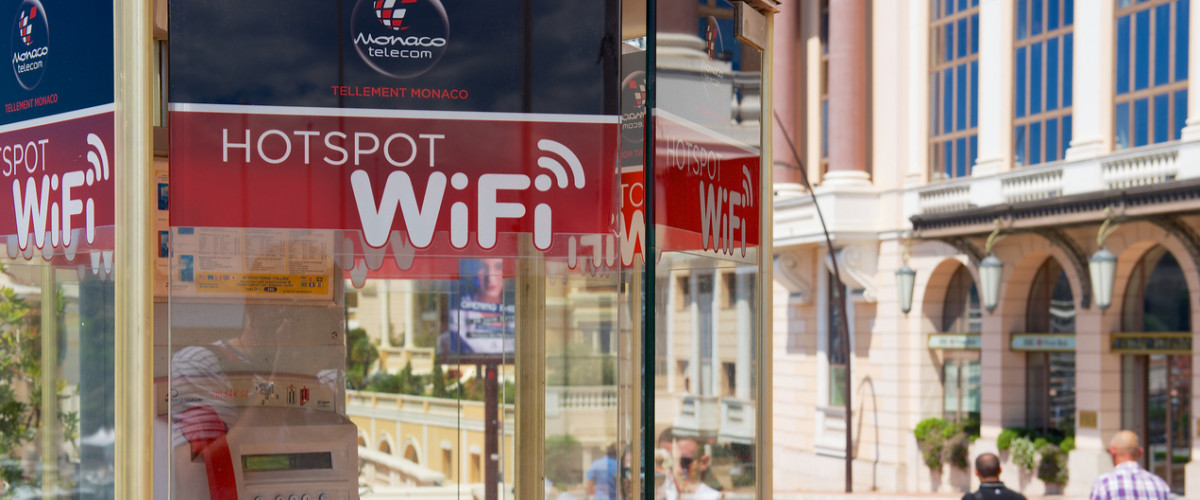 WiFi hotspot phone booth in Monaco