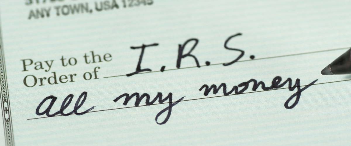 Income tax payment check to Internal Revenue Service for All My Money