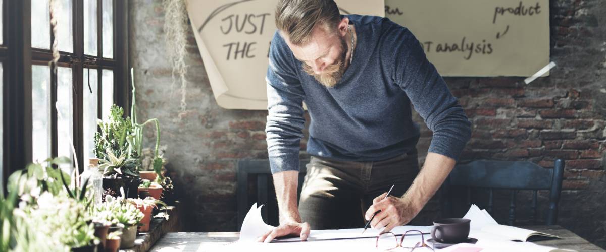 Businessman Determine Ideas Writing Working Concept