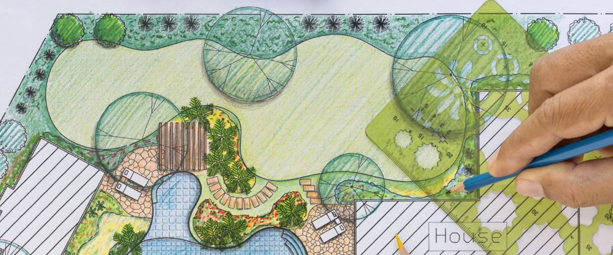 Landscape architect design backyard plan for villa