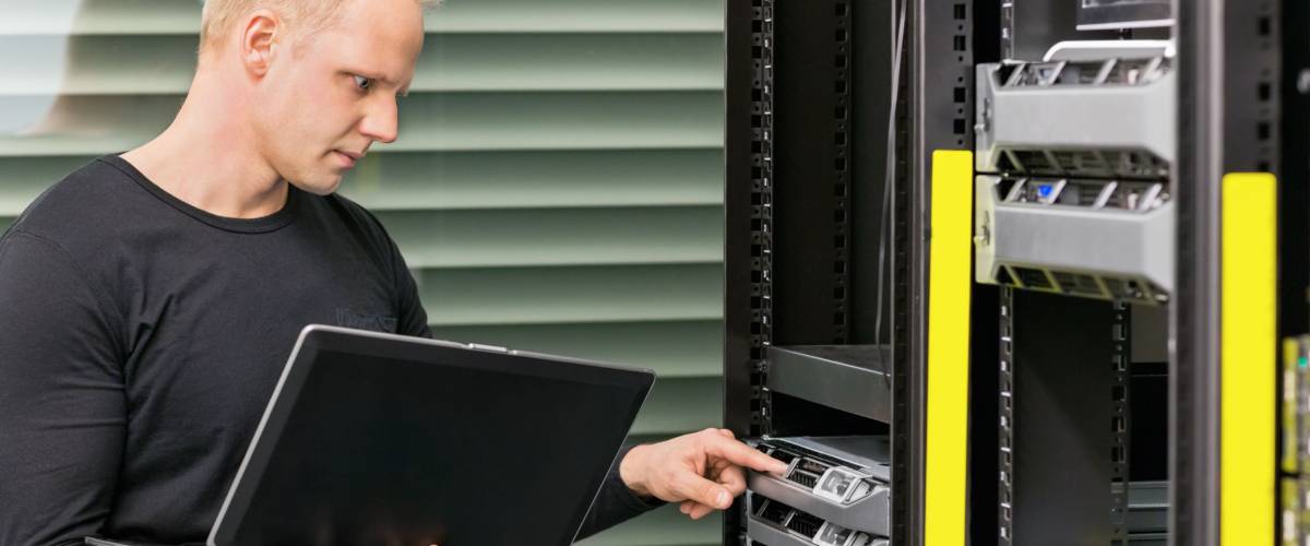 It consultant working with servers