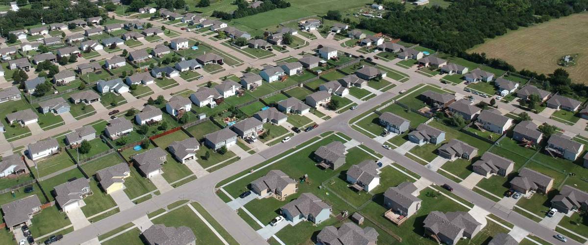 Aerial view of Hidden Valley neighborhood in Topeka KS