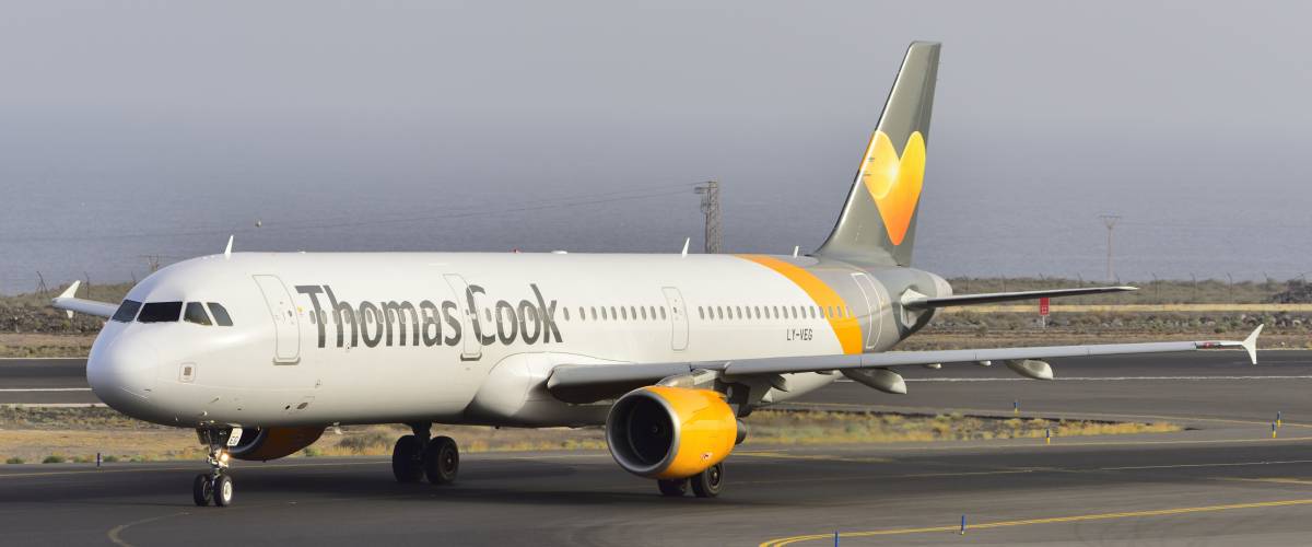 Thomas Cook Airlines airplane on the ground.