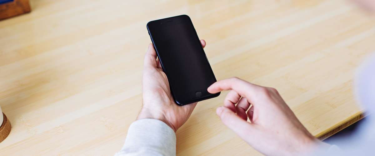 iPhone with a blank screen
