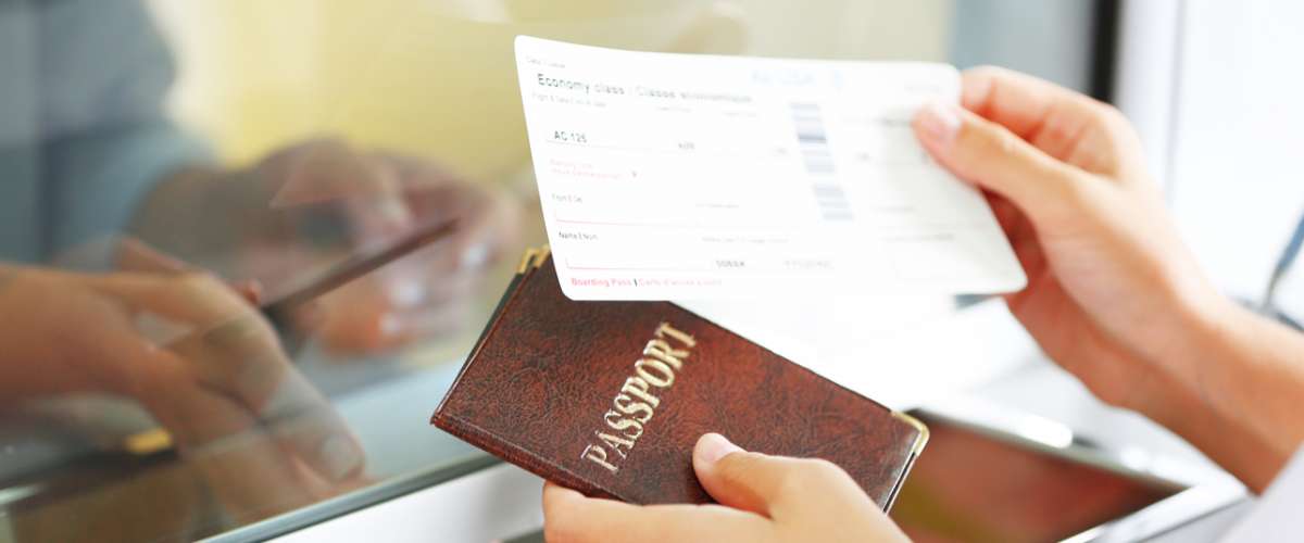 Airline check in ticket counter