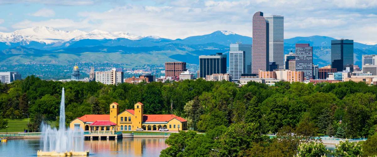 Denver Colorado downtown with City Park