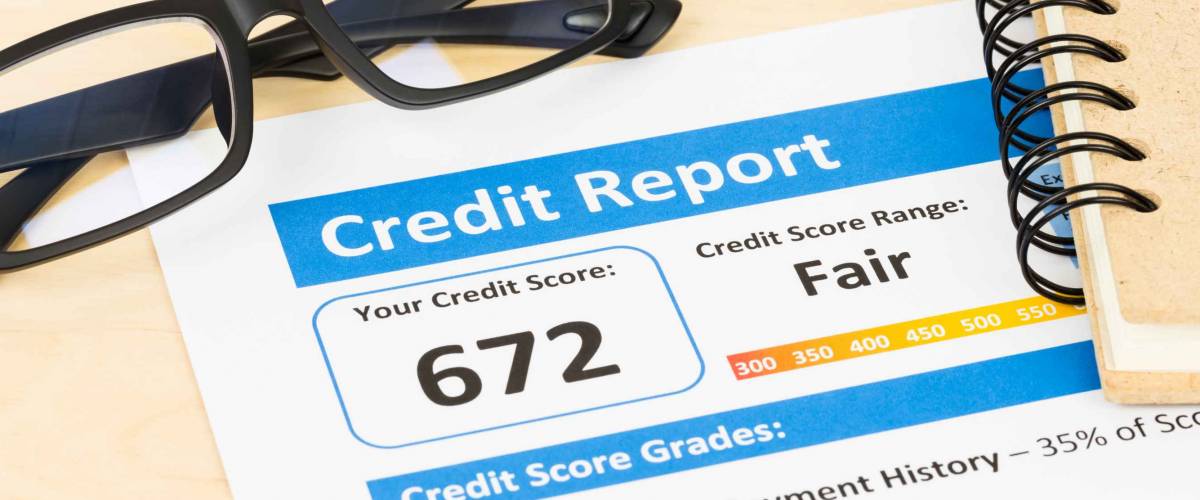 Fair credit score report with glasses