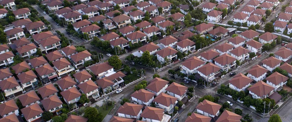 Top view of house Village from Drone capture in the air house is Brown roof top