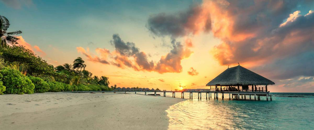 Panorama of small island resort
