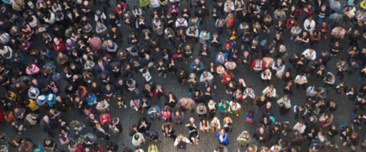 Blurred People View from Above
